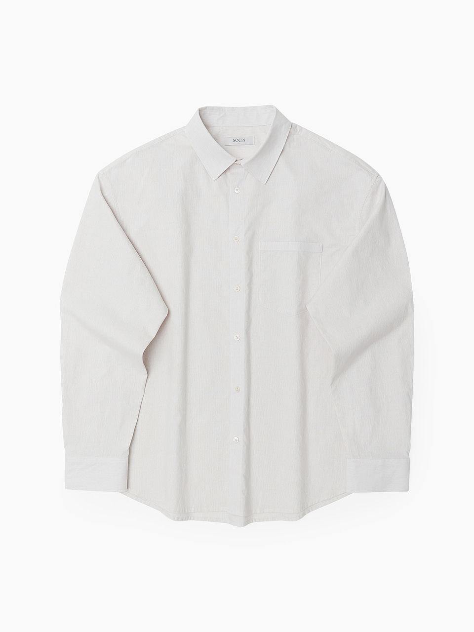 Micro Stripe Cotton Shirts (Ivory)