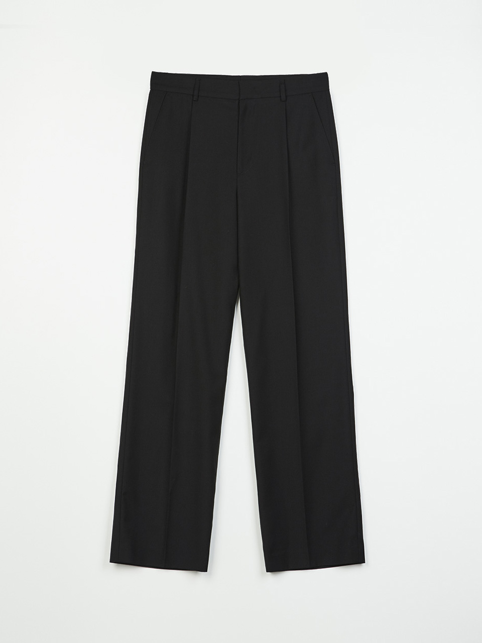 Pleated Wide Pants (Black)