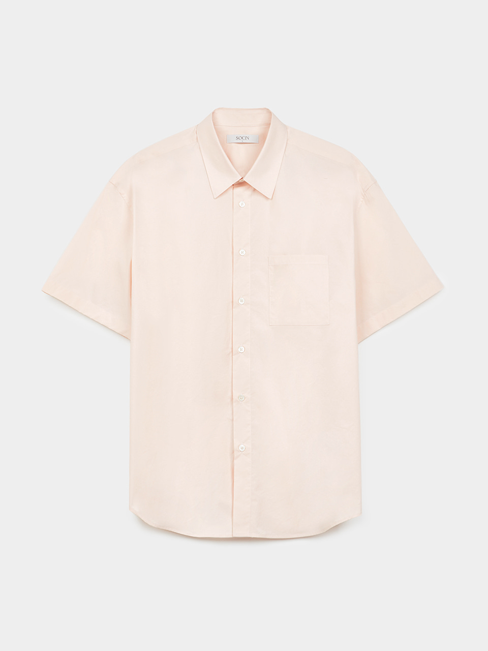 [5/25 예약배송] Washer Cotton Half Shirts (Light Pink)