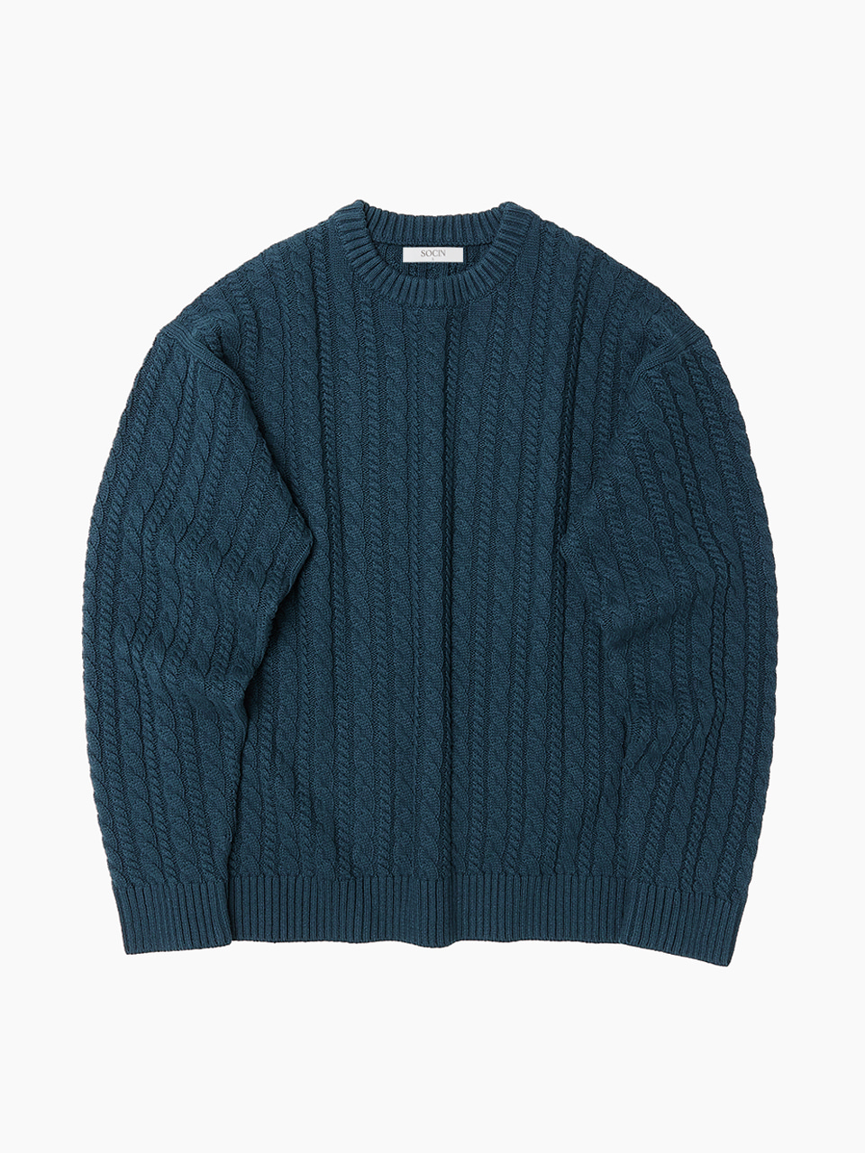 Mild Wool Cable Knit (Peacock Green)