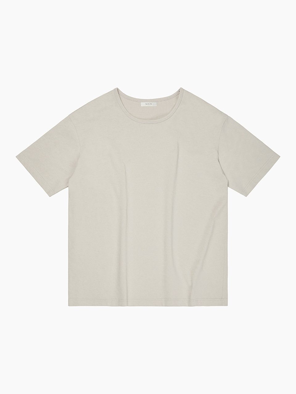 Cozy Cotton U-neck Half T-shirts (Beige)