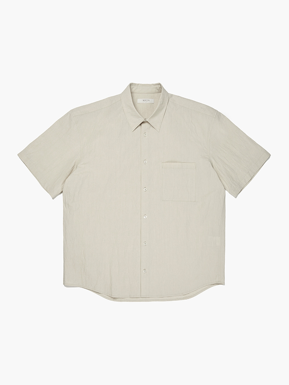 Crease Cotton Half Shirts (Ivory)