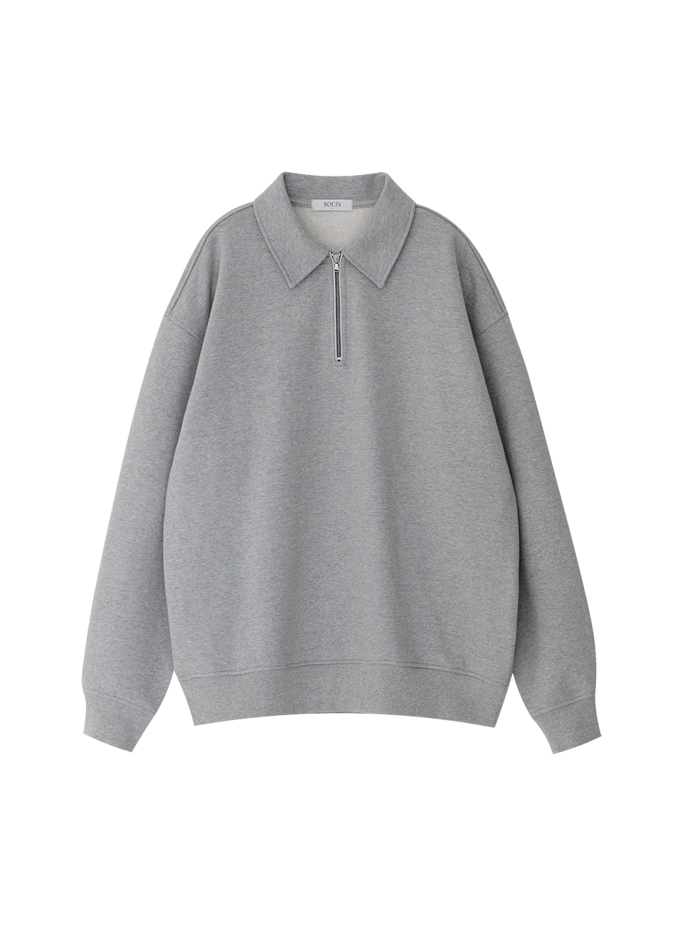Collared Half Zip Sweatshirts (Grey)