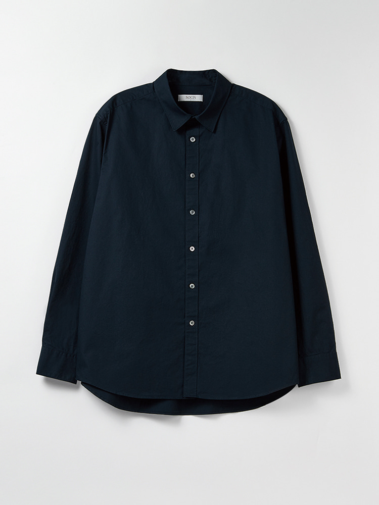 Twill Cotton Shirt (Navy)