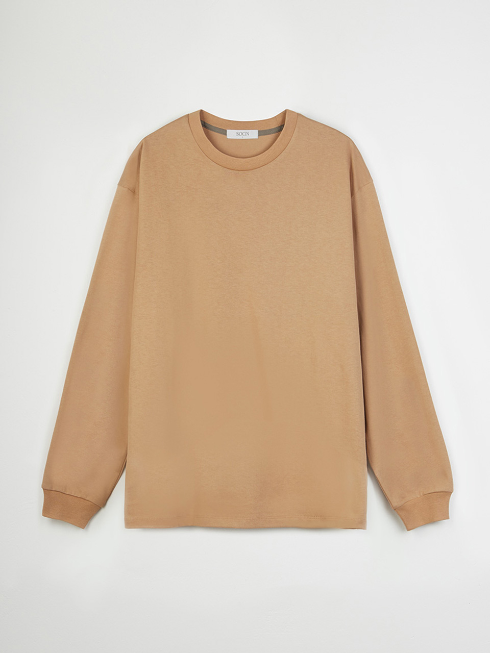 Relaxed Long Sleeve T-Shirt (Pale Brown)