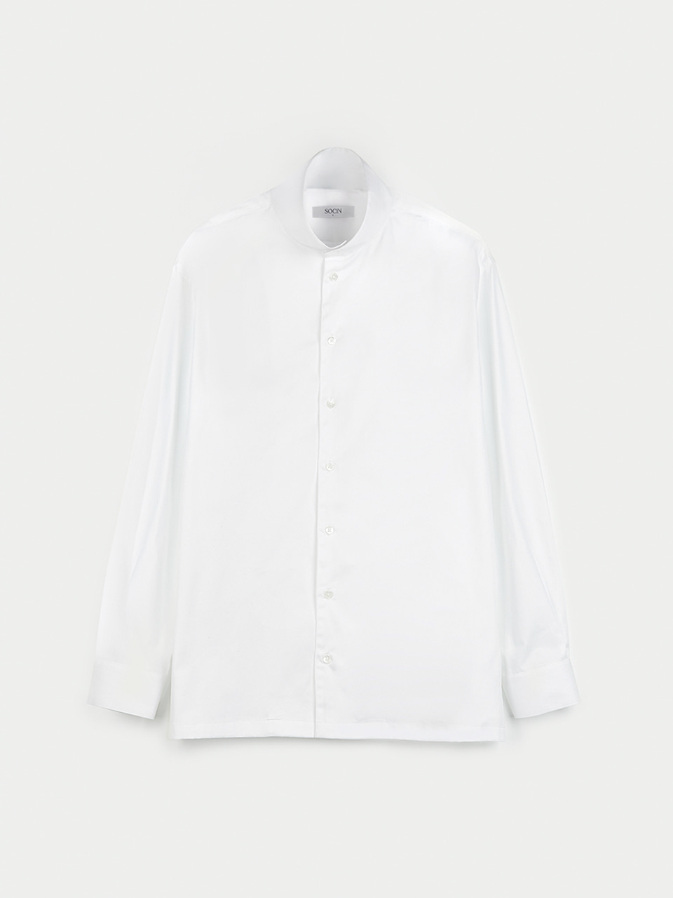 Twill Cotton High Neck Shirts (White)