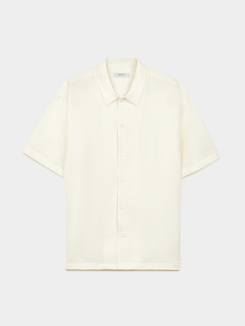 [5/25 예약배송] Basket Weave Half Shirts (Cream)