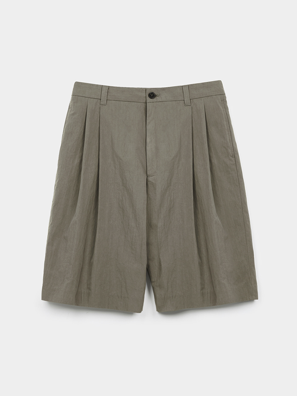 Crease Cotton Bermuda Pants (Khaki Brown)