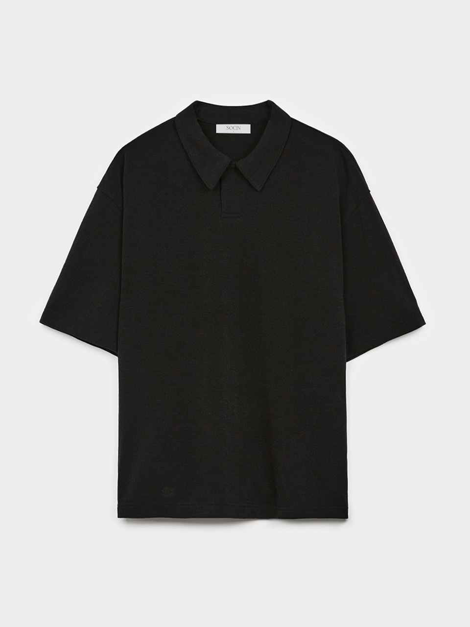 Soutien Collar Half T-shirts (Black)