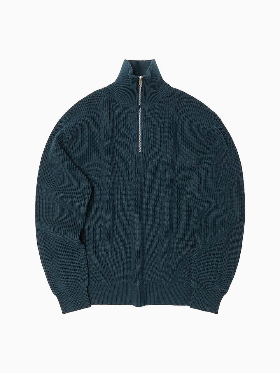 Mild Wool Half Zip-up Knit (Green)