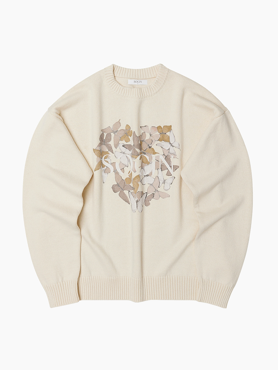 Abstract Butterfly Printed Knit (Ivory)