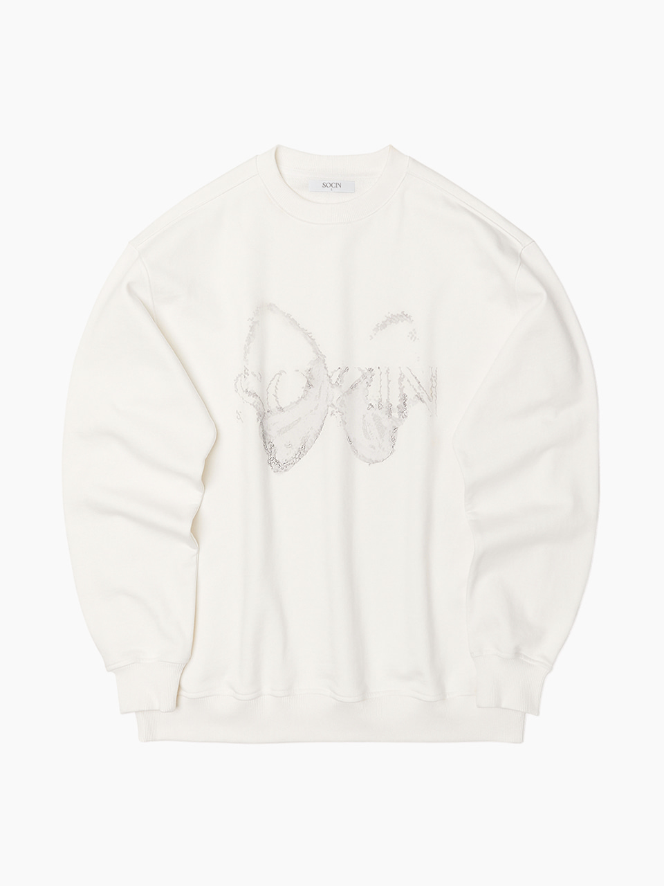 Abstract Butterfly Printed Sweatshirts (White)
