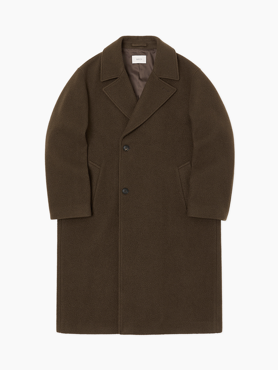 Wool Boucle Half Double Coat (Brown)