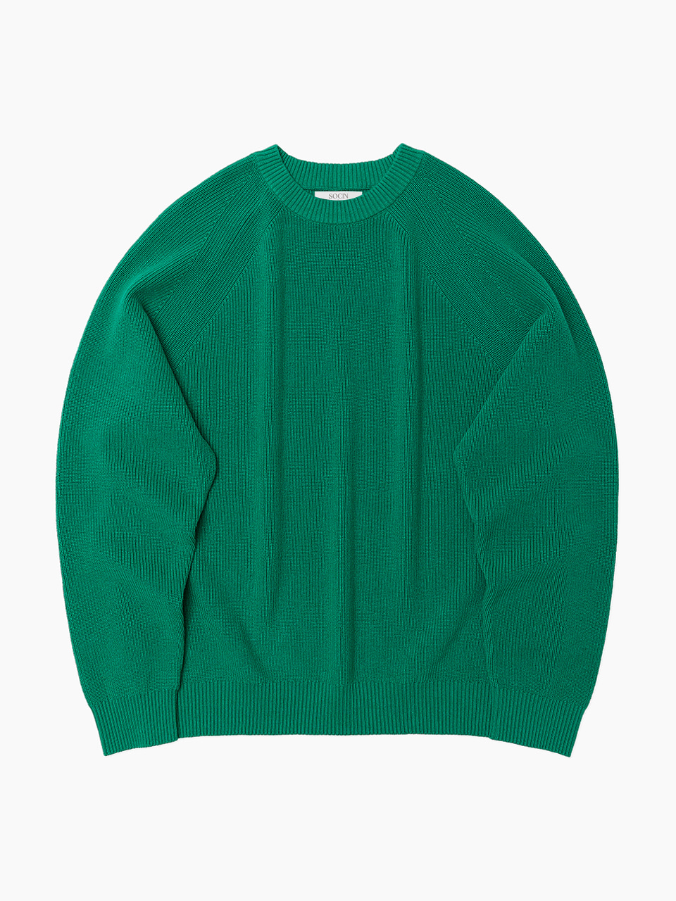 Fine Cotton Round Rib Knit (Green)