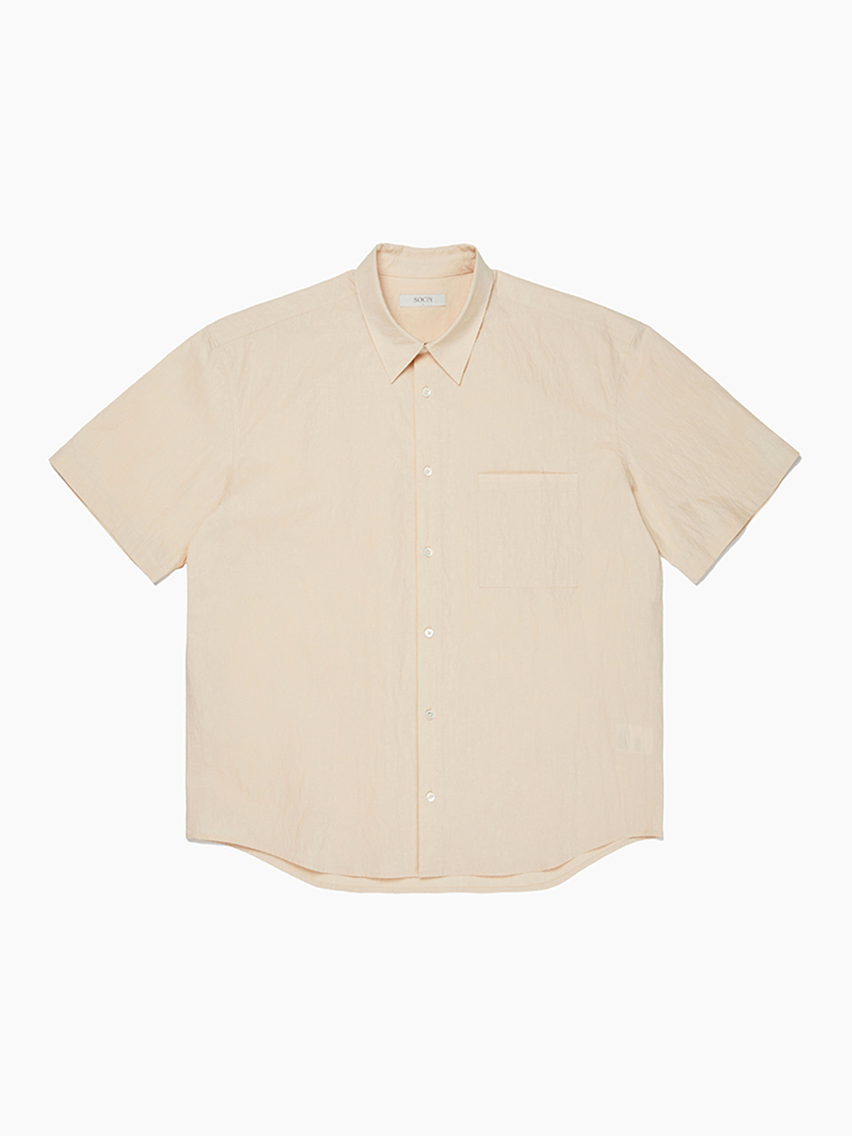 Crease Cotton Half Shirts (Vanilla)