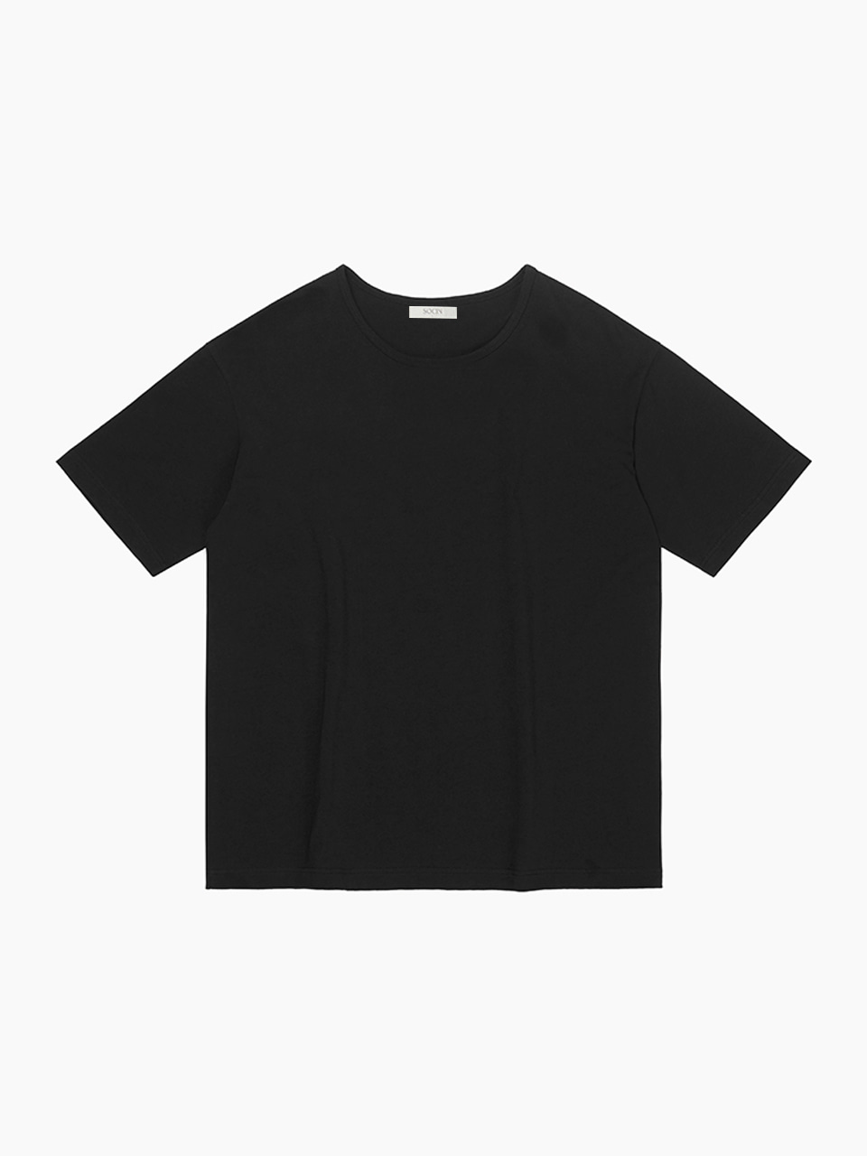 Cozy Cotton U-neck Half T-shirts (Black)