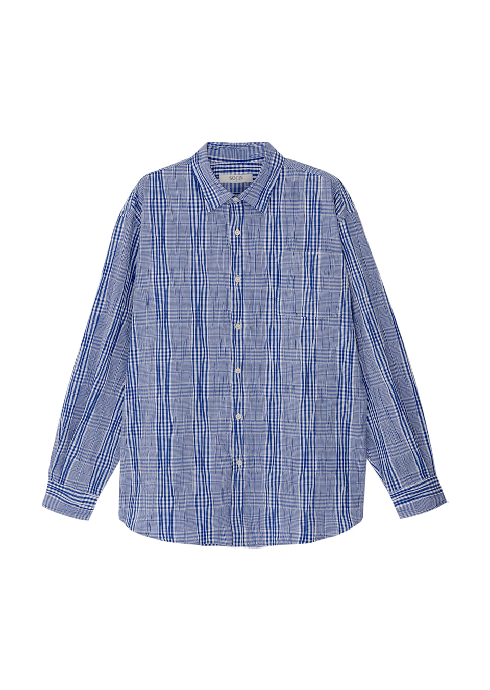 Creasy checkered shirt (Blue)