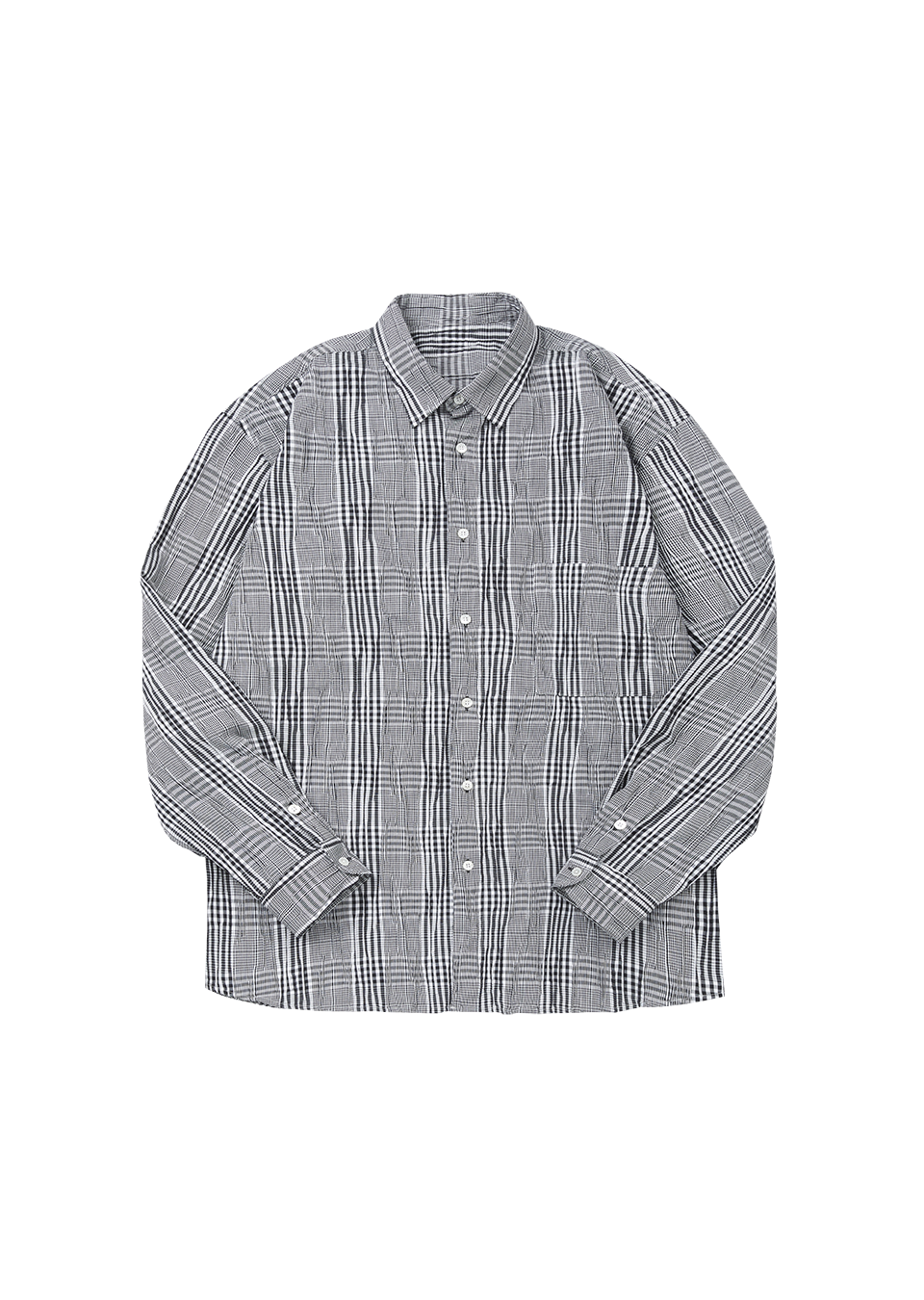 Creasy checkered shirt (Black)